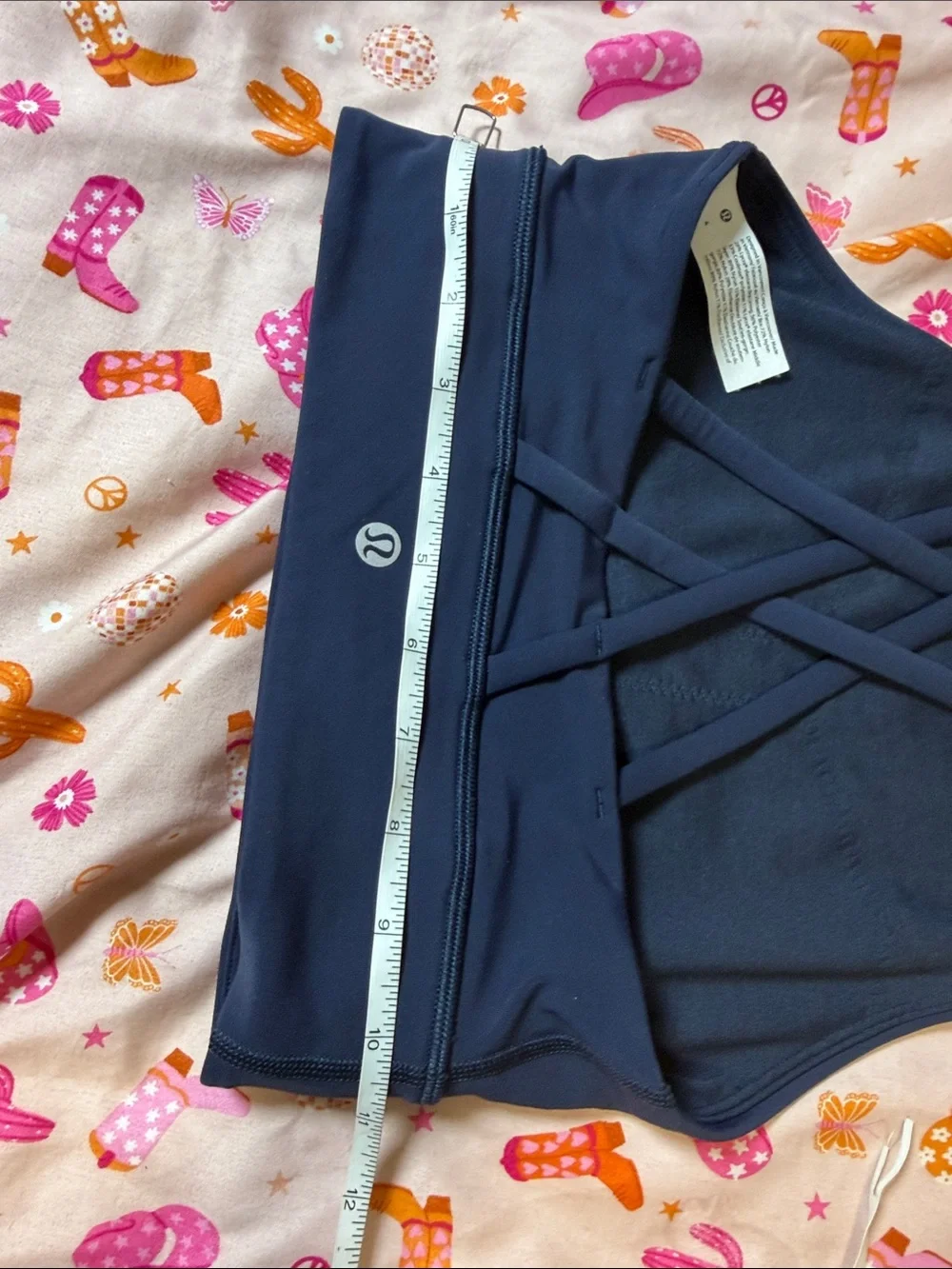 lululemon dark navy strappy crisscross sports bra